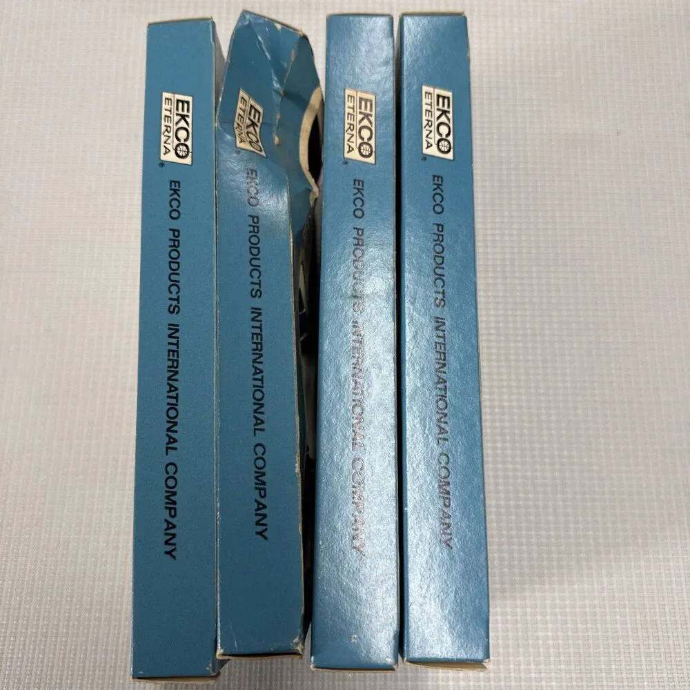 4 Packs - Vintage EKCO Eterna - Stainless Fork Knife & Spoon boxed tableware set